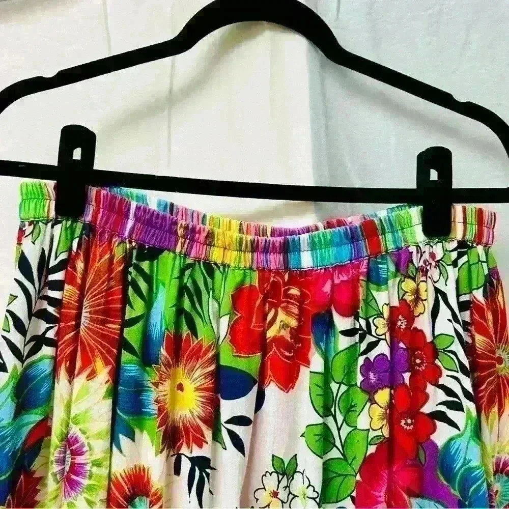 Patchington Colorful Floral Patchwork Maxi Skirt … - image 5